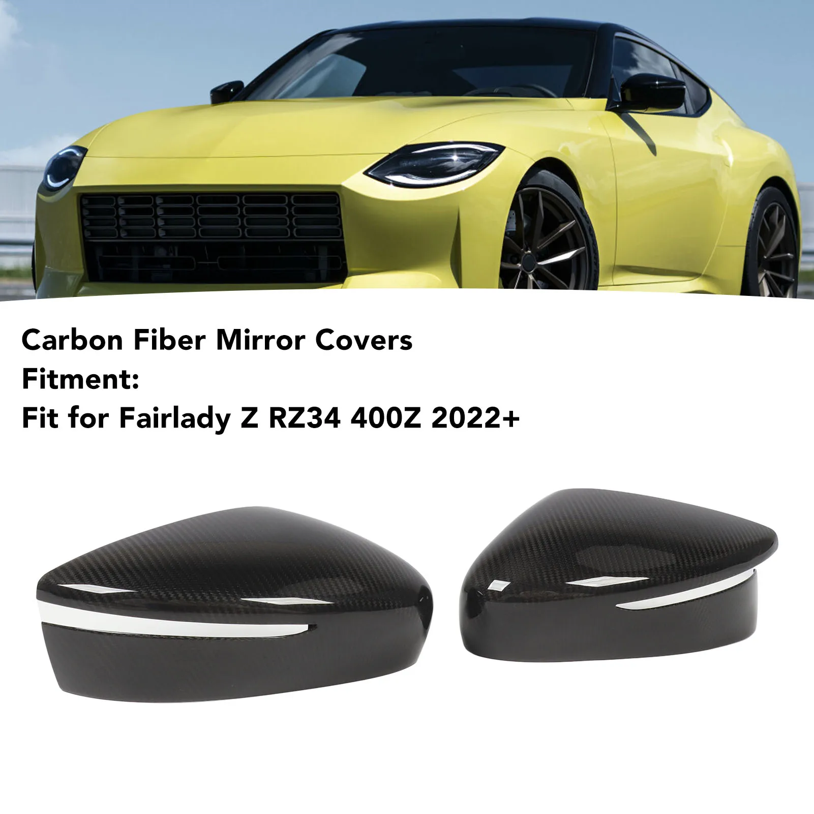 

1 Pair Carbon Rearview Mirror Cover Left Right Car Side Rearview Mirror Caps for Fairlady RZ34 400Z Door Mirror