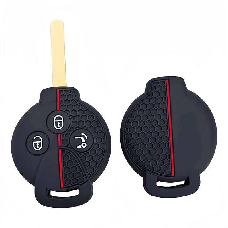 For Benz Brabus 451 Silicone Car Key Case Cover For Benz Smart 450 City Coupe Cabrio Crossblade Fortwo Roadster K Forfour Key