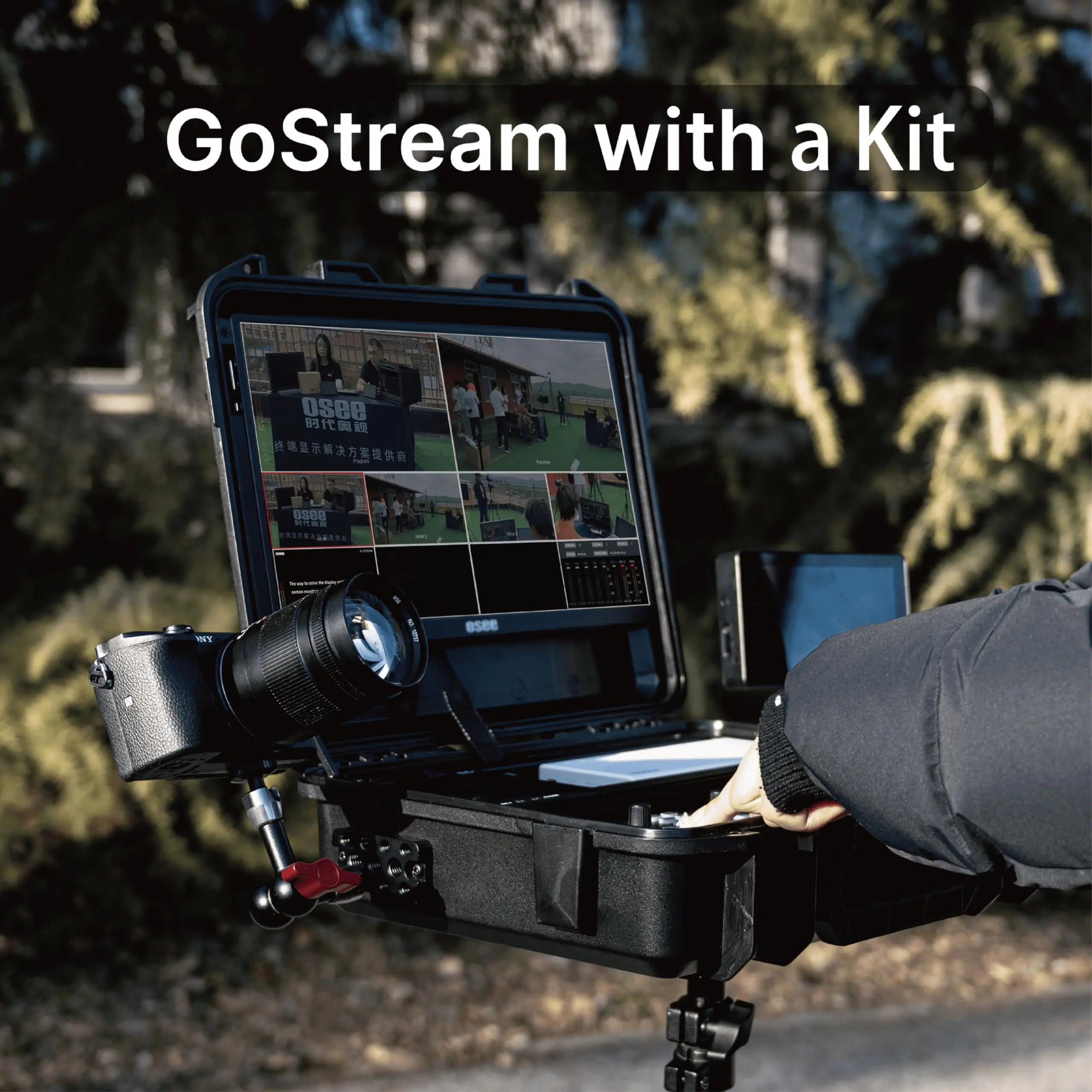 Osee GoStream-All-in-One Pro Deck, Live Streaming, Multi Camera, Mixer de Vídeo, Switcher, Gravador, Kit de Jogador, NDI, Atualizável