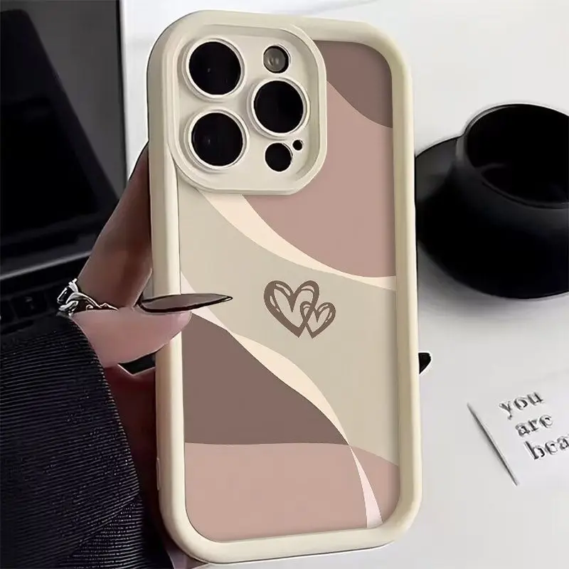 Phone Case Minimalist Heart Pattern For Samsung Galaxy S25 S24 S23 S22 S21 Ultra Plus FE A16 A26 A36 A56 A55 A54 Silicone Cover