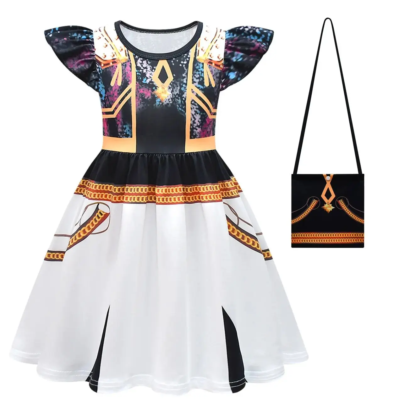 فستان تنكري للأطفال المغني الصيادين زوي للفتيات للهالوين رومي ميرا فستان مُصمم حسب الطلب من البوليستر موضة ملابس حفلات أعياد الميلاد للأطفال