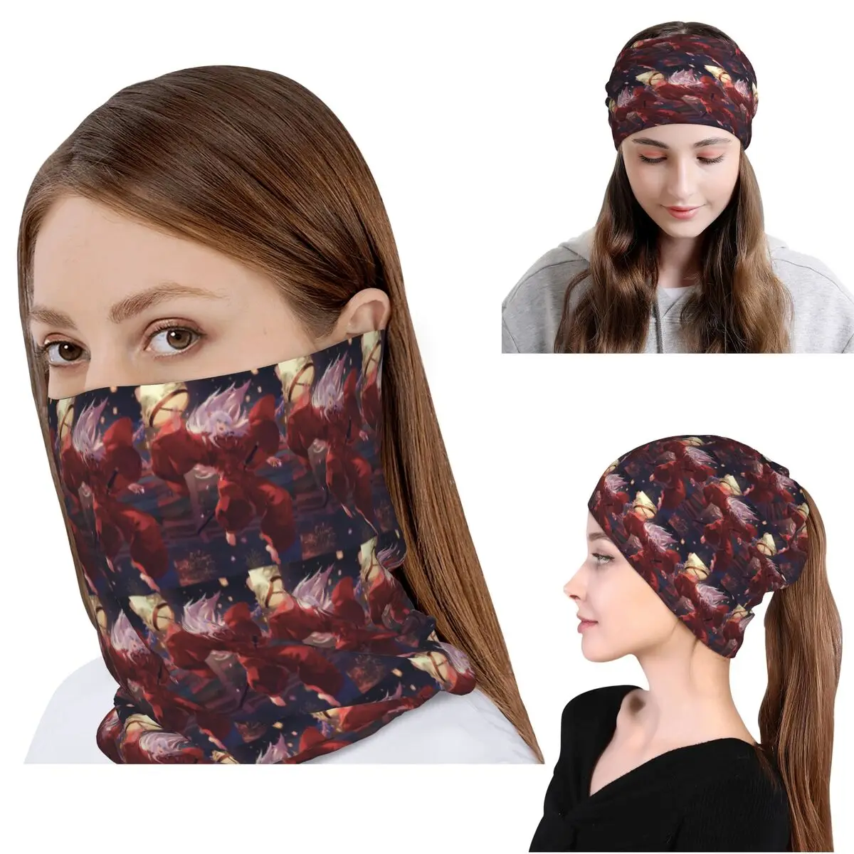

Inuyasha Anime Bandana Neck Gaiter Wrap Scarf Multi-use Face Mask Beanies Hat Unisex Adult Washable