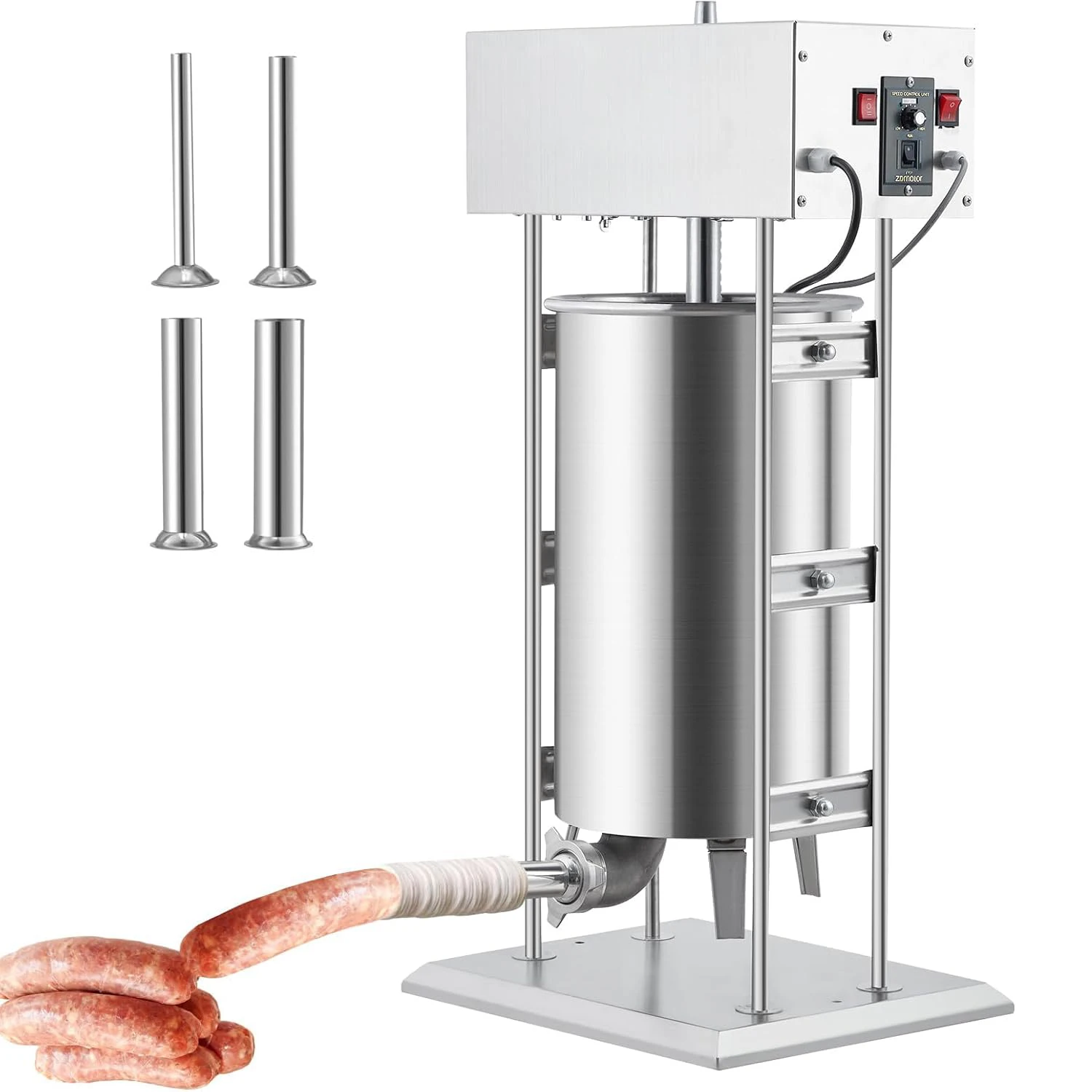 25 L Electric Sausage Stuffer Vertical Meat Stuffer Infinitely Adjustable Speed Upright Sausage Stuffing Machine for Commercial