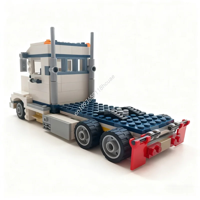 401 Uds. MOC modelo de semitruck de cama plana bloques de construcción ensamblar juguetes artesanales de educación de cumpleaños Modular ladrillo regalos de navidad