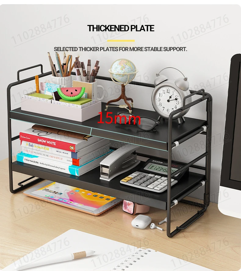 Desk Storage Shelf Desktop Microwave Seasoning Shelf Cabinet Multi-functional Three-layer Multi-layer Storage Cup Shelf