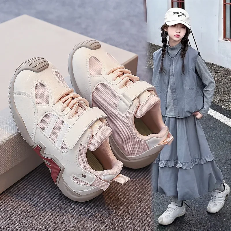 2026 Children Shoes Four Seasons Shoes 5 To 14 Years Old Baby Shoes Soft Bottom Non-slip Girls Boys Mesh Breathable Single Shoes