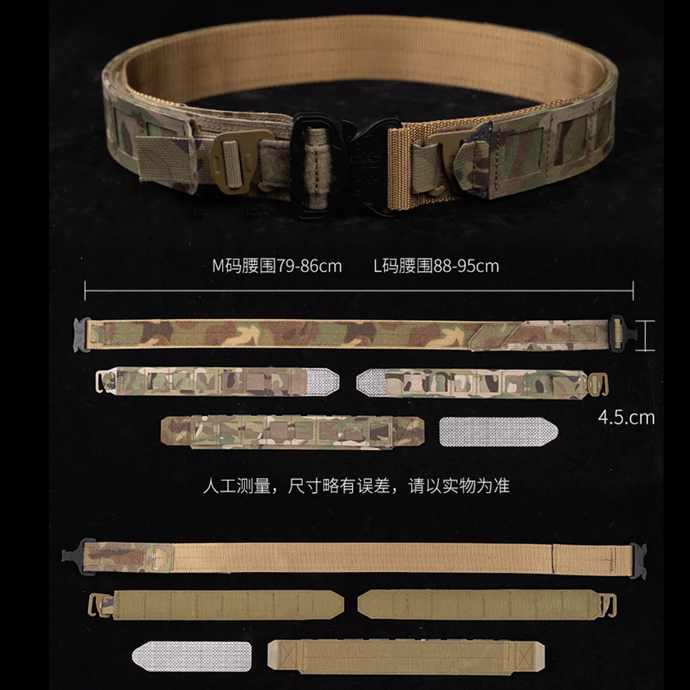 Tactical Double Layer Belt Molle Combat Belt Inner Outer Waistband for PHC Lower Pressure Plates