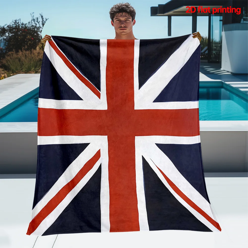 Customize 1pc UK Flag Union Jack Outdoor Portable Blanket-Lightweight Home Furnishings Bedding Blanket Suitable for Travel Campi