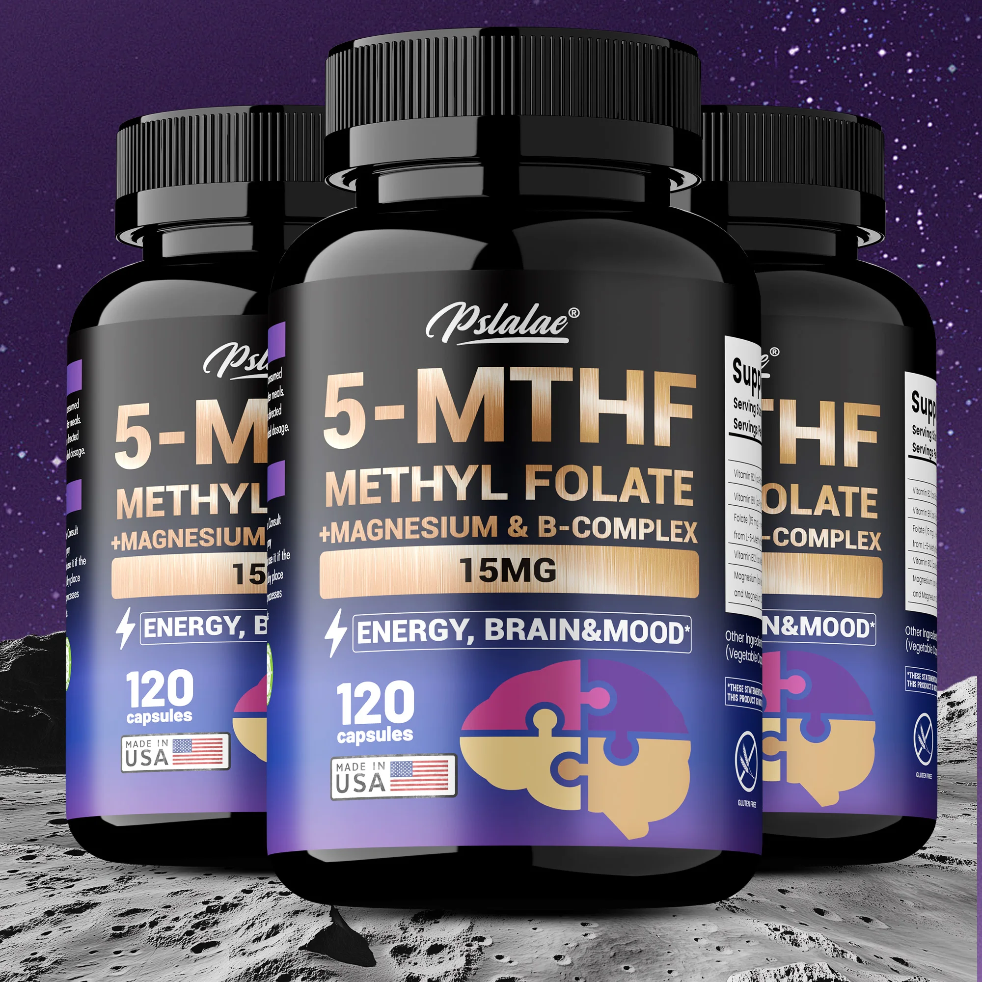 

5-MTHF Methylfolate Supplement - Enhances Memory, Focus and Clarity, Support Brain and Heart Health, Boosts Cognitive Function
