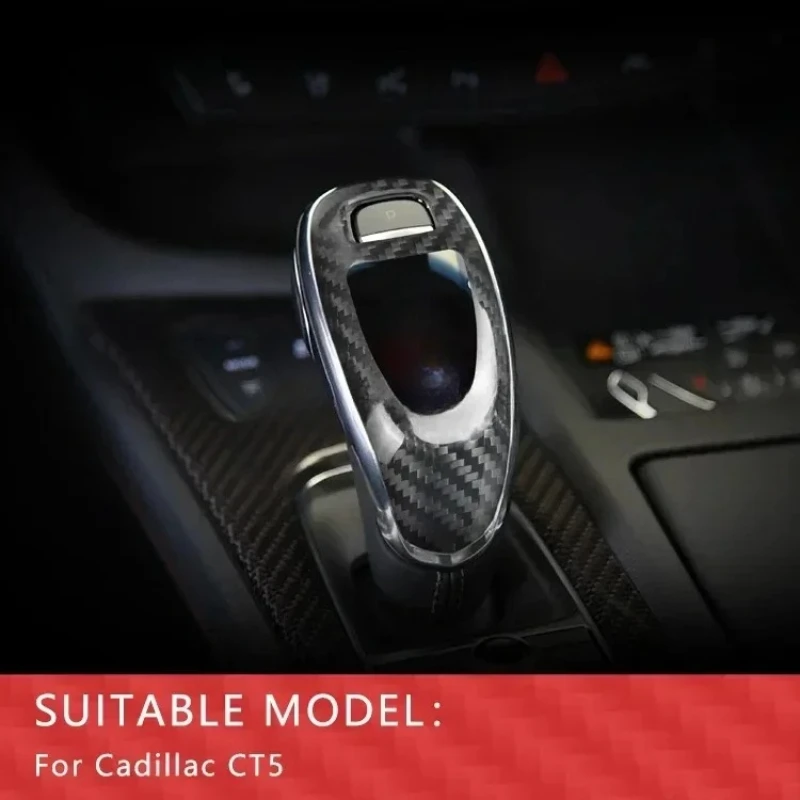 

For Cadillac CT5 Real Dry Carbon Fiber Car Accsori Interior Decoration Decorativ Gear Shift Knob Modification Accessories