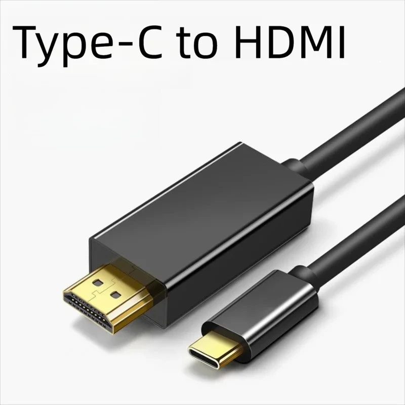 USB-C to HDMI-compatible 1.8M Cable Type C Converter Cable Laptop Phone Video Cord Converter for Iphone15 16 17 Macbook Pro Air