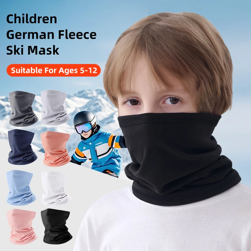 

KUPOSS 2PCS Fleece Neck Warmer Winter Windproof Scarf for Kids Soft Warm Face Cover Bandana Mask Snowboard Skiing Outdoor Sport