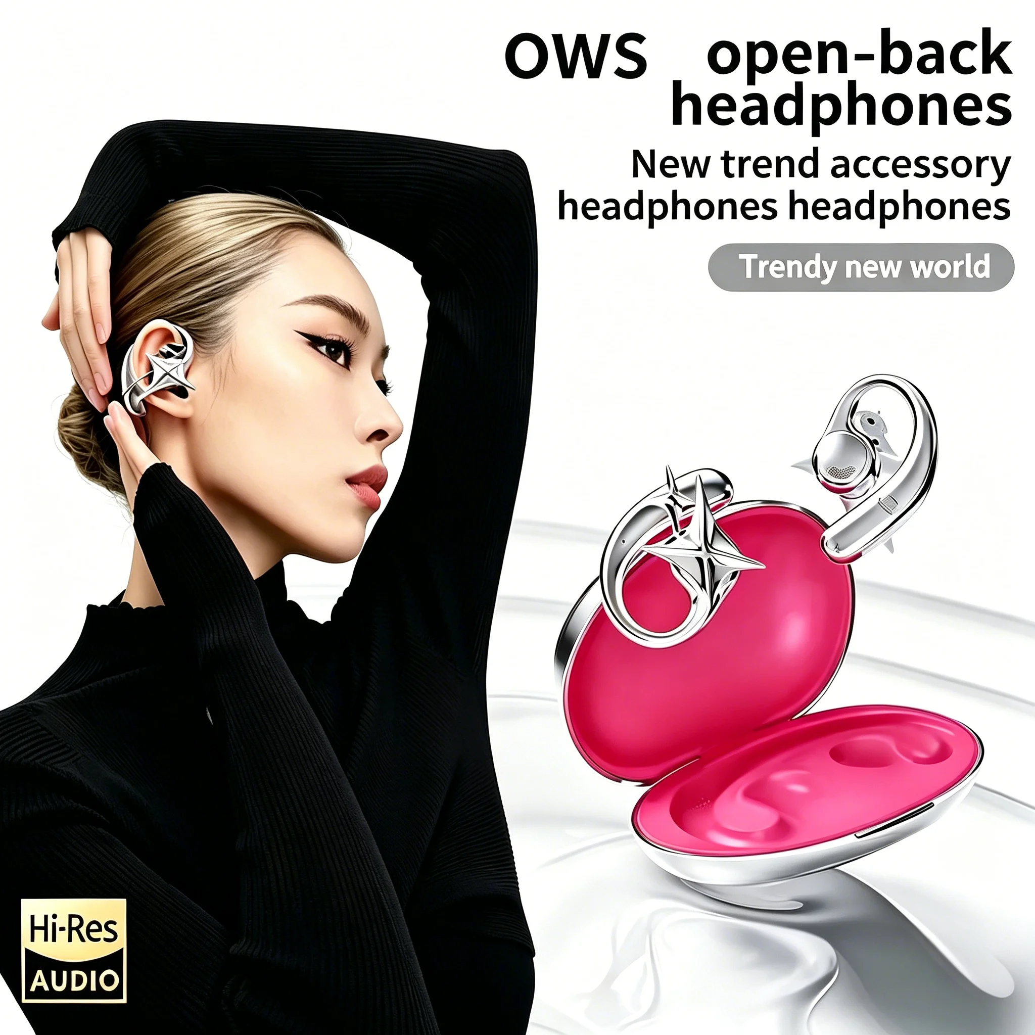 

3 Pairs Of Diamond Magnetic Jewelry Earrings Wireless Bluetooth Ear-hook Earphones Long Battery Life Earsets For Girls Gifts