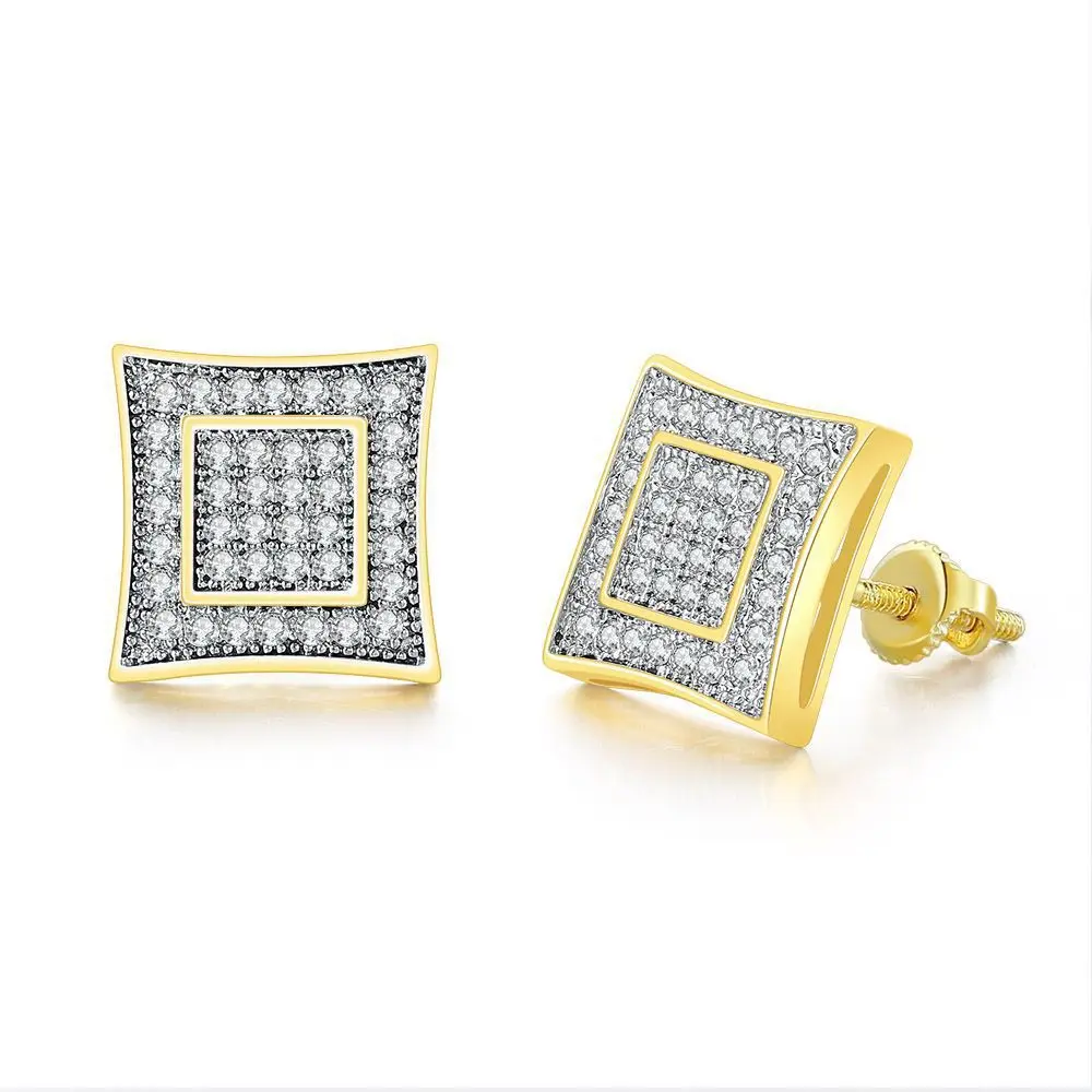 2024 New Girls Light Luxury Trendy Stainless Steel popular Shiny Zircon Cross Earbone Clip Women Fashion Ear Studs Jewelry Gift