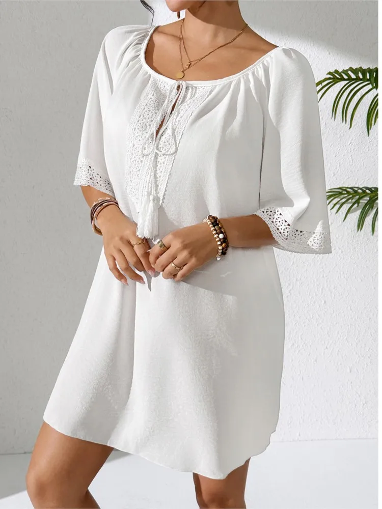 Damskie stroje kąpielowe Luźne tuniki Bluzki Narzutki na bikini Sukienki Kostiumy kąpielowe Letnie stroje plażowe Koszulki damskie Bawełniane bluzki Odzież plażowa