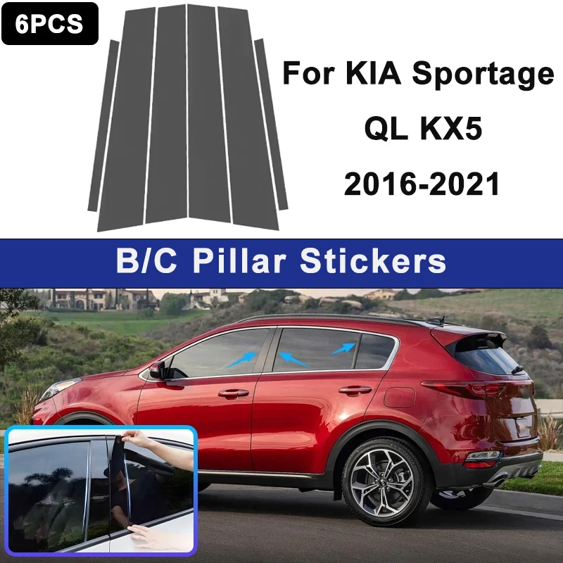

For KIA Sportage QL KX5 2016-2021 Window B C Pillar Post Cover Trim Stickers Door Column Decorative Exterior Accessories