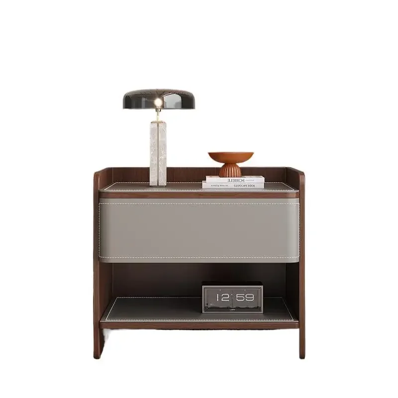 Solid wood bedside table Home bedroom Simple modern medieval storage Side cabinet Small bedside cabinet