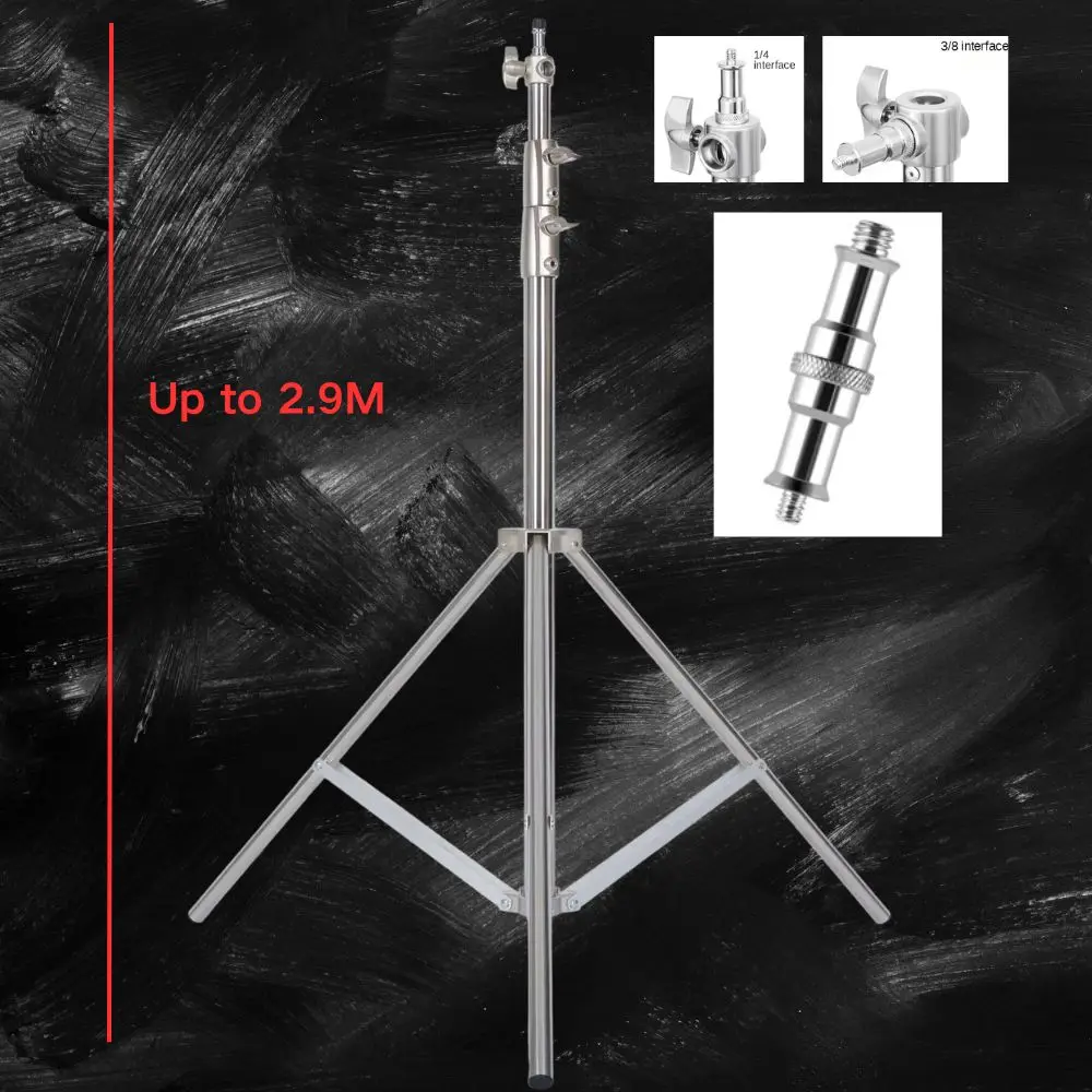 2.8m Tripod Stand Stainless Steel Kit Light Stand Weight Bag Photo Studio Extension Rod Carry Bag 2.9m 3.2m Super Tripod