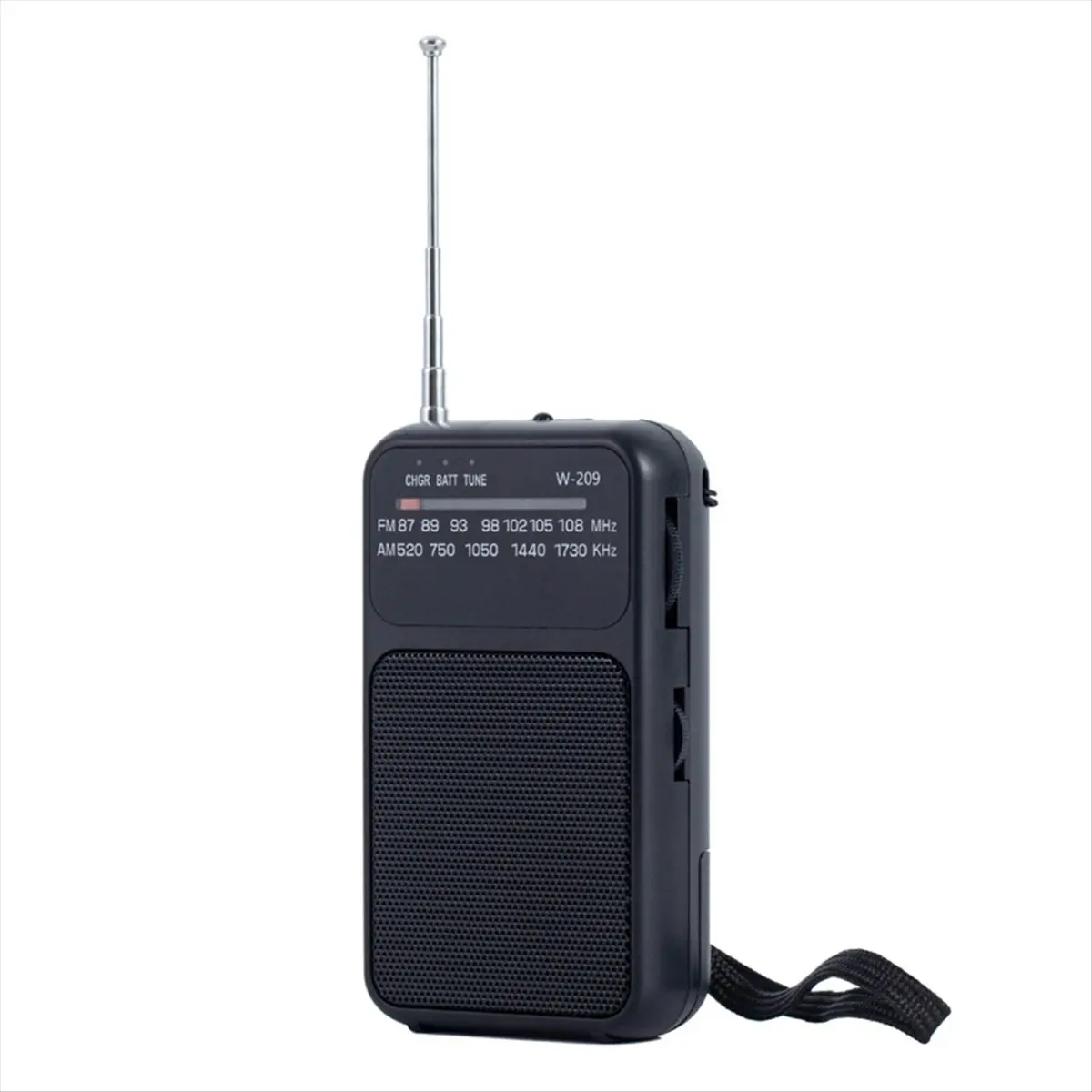 DTD87-HOT-Portable Pocket AM FM Radio 2 Band Stereo Radio Operated Telescopic Antenna Radio with 3.5mm Headphone Jack, Black