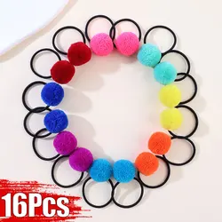 14pcs Pompon Hair Bands for Women Girls Hairband High Elastic Rubber Band Hair Ties Ponytail Holder Scrunchies Accessories