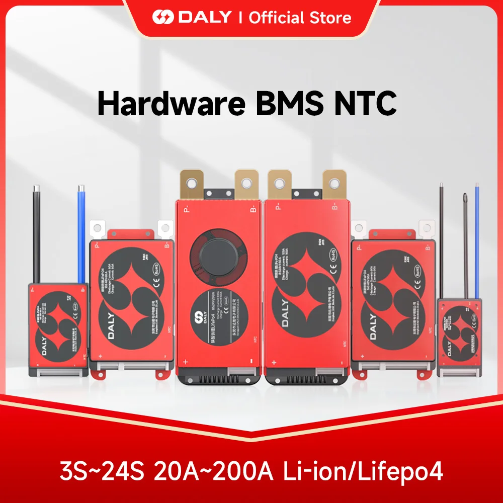 DALY BMS Li-ion 10S 36V 13S 14S 48V 16S 17S 60V LFP 4S 8S 16S 24V BMS with ntc 15A 20A 40A 60A 100A