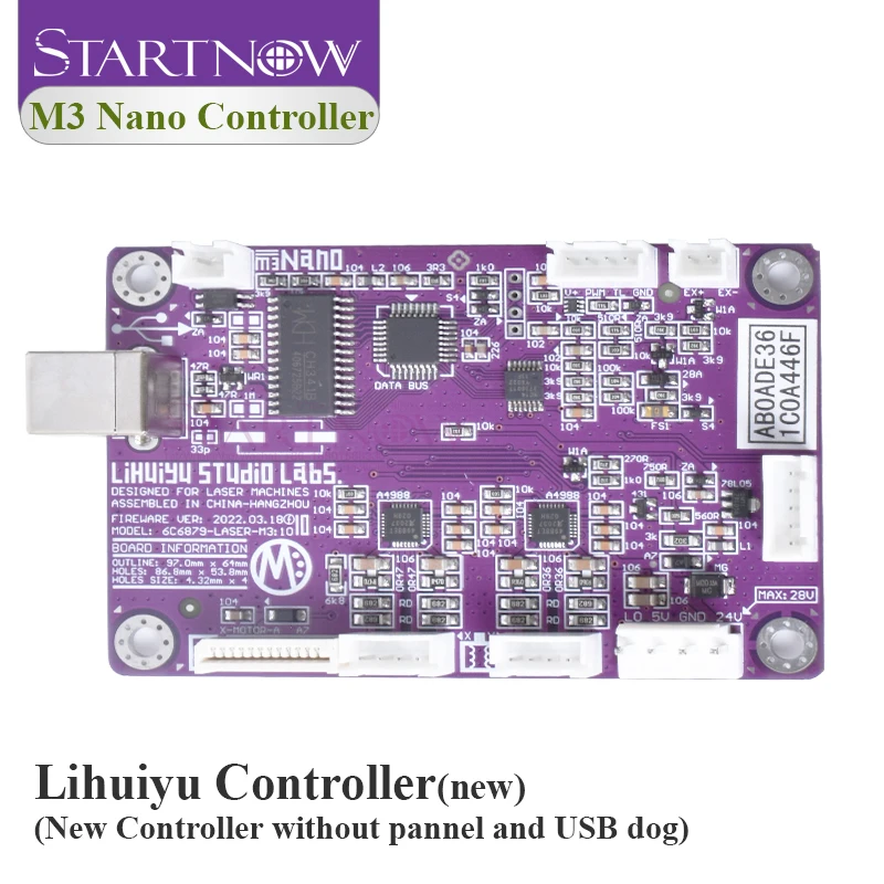 LIHUIYU M2 Nano Laser Controller Motherboard for DIY 3040 K40 Laser Engraving Machine Control System Main Card With Dongle B
