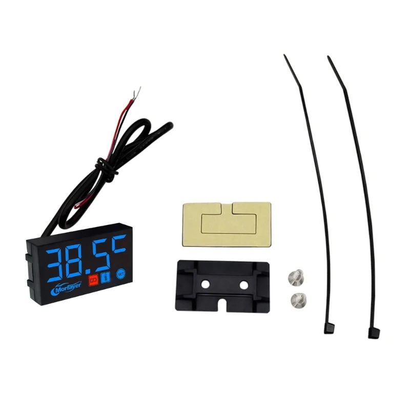 Multifunction Voltimetro Digital Time Clock Thermometer Voltmeter DC12V  LED Display for Motorbike Boats Car