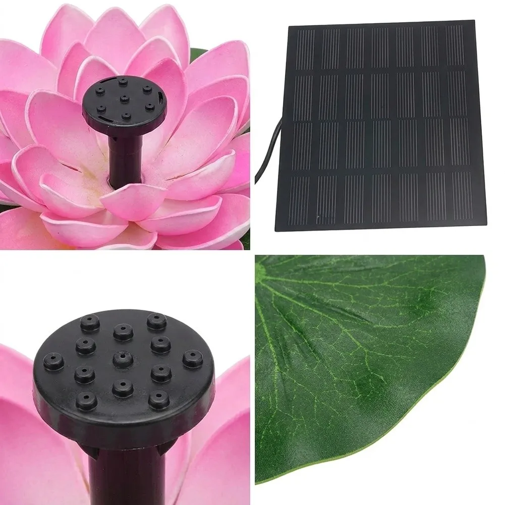 Outdoor Solar Fountain with Lotus Design for Garden Patio Decoration Gentle Water Flow Sound for Relaxation and Meditation Space