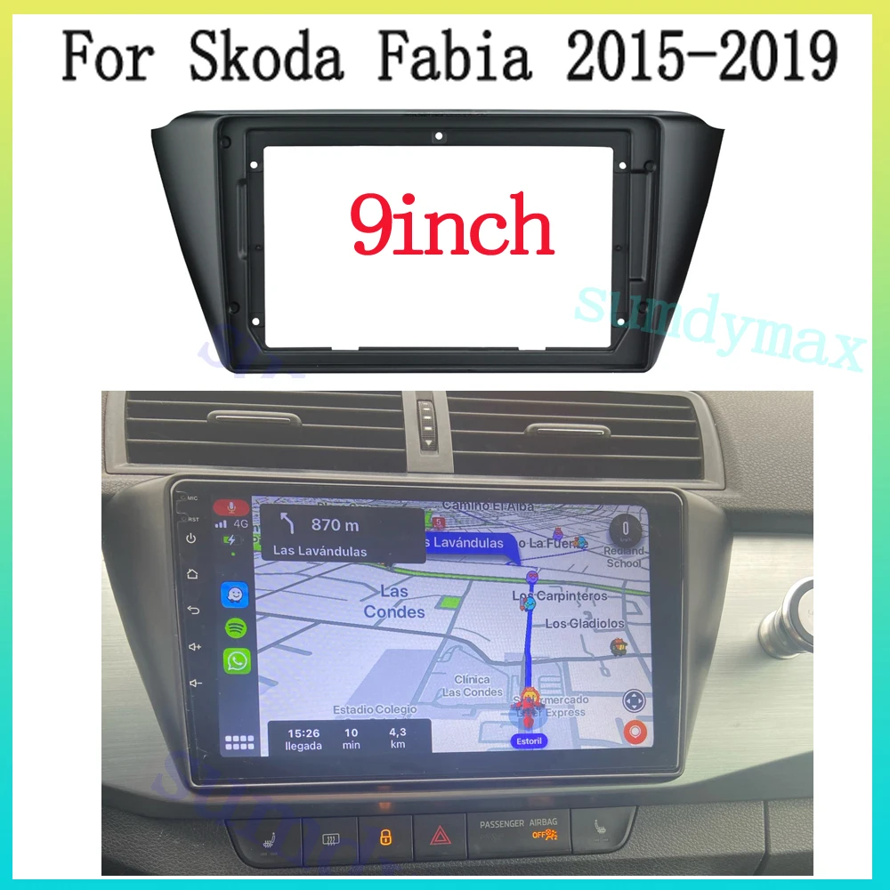 

9 inch Car Radio Fascias Frame For Skoda Fabia 2015-2020 Stereo Panel Harness Wiring Decoder Mount Kit