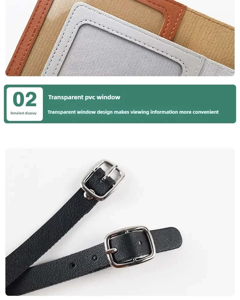 Spot Mehrfarbige Reisepasshülle aus dickem Pu-Leder mit Gepäckanhänger-Set aus Papierkarten und Gepäckanhänger – Detail 8