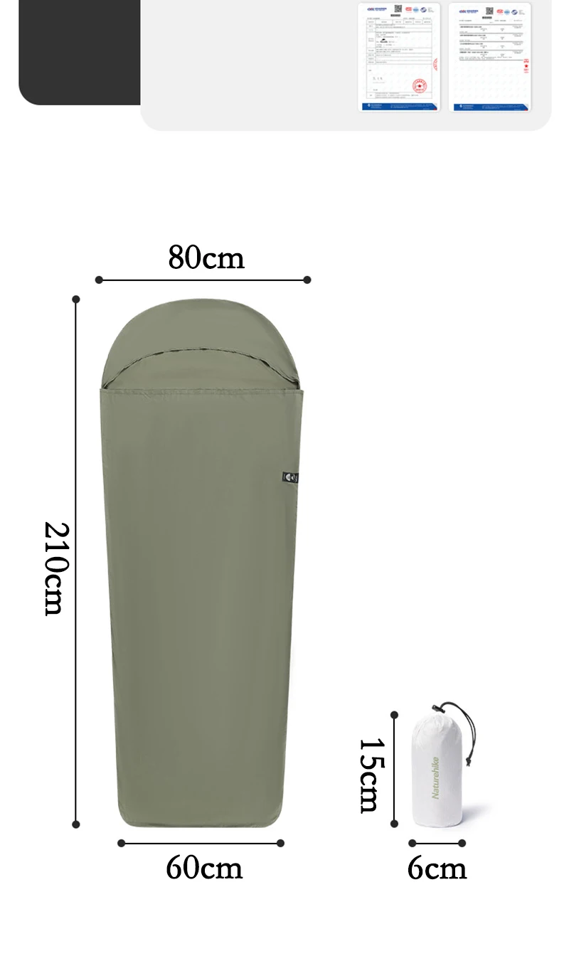 Naturehike Schlafsack Liner Camping Blatt Leichte Tragbare Sommer Schlafsäcke Outdoor Reisen Wandern Camping Schlafsack – Detail 16
