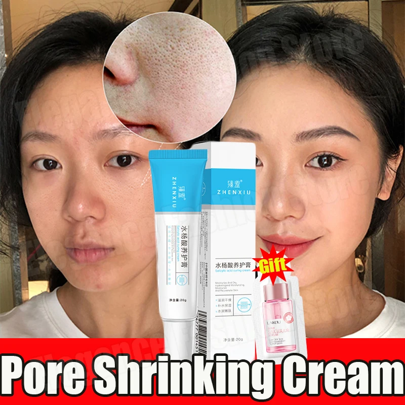 Salicylic Acid Pore Shrinking Cream Peeling Face Remove Large Pores Tightening Repairing Facial Pore Minimizing Exfoliation Skin