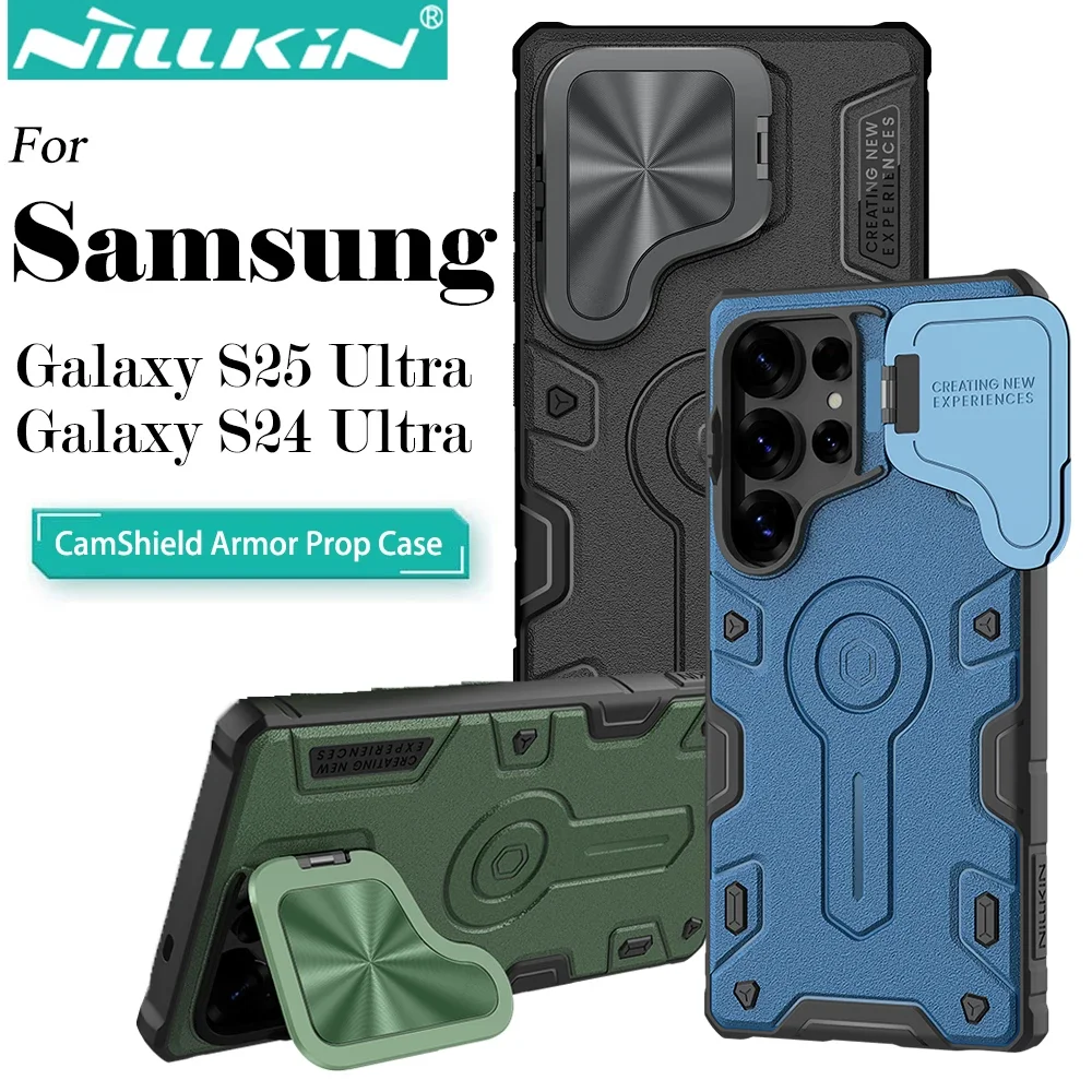 

Чехол Nillkin для Samsung Galaxy S25 Ultra S24 Ultra, чехол CamShield Armor Prop, откидной кронштейн для объектива, чехол для Samsung S25 Ultra
