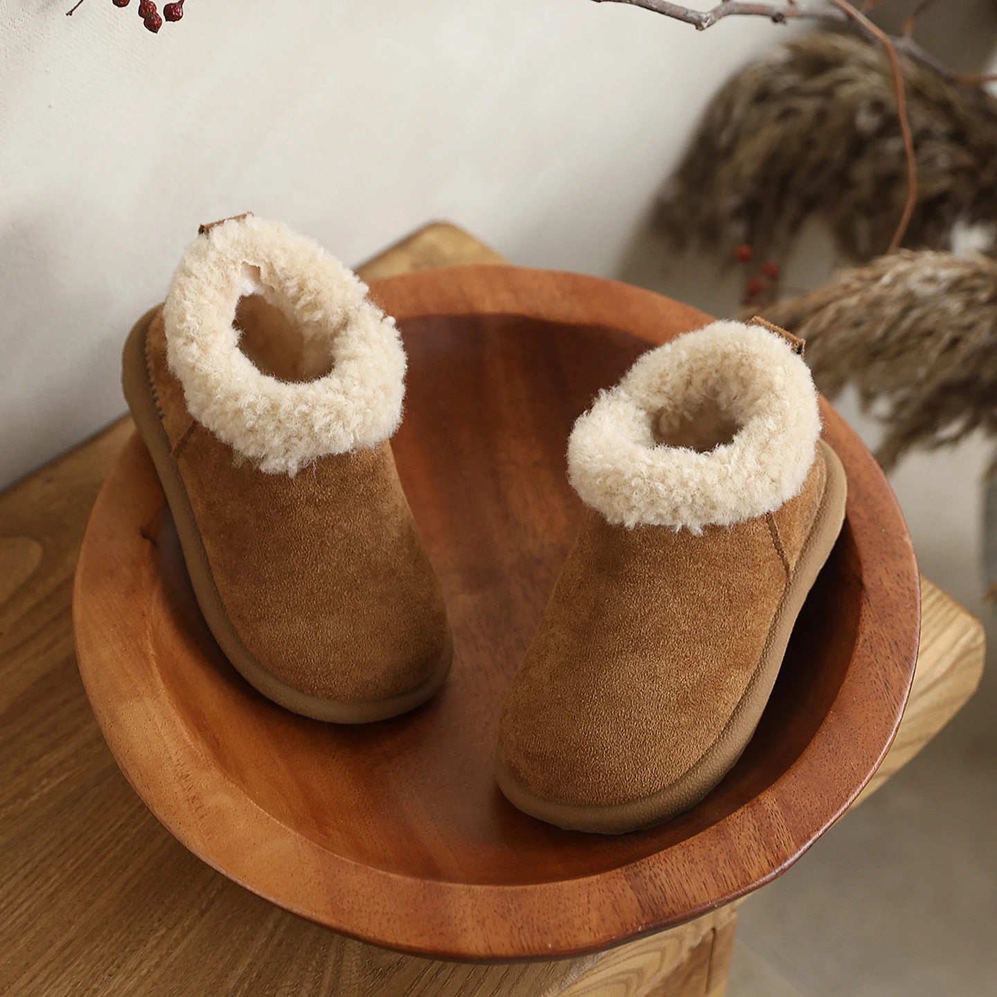 2026 Winter New Arrival Children's Low-Top Snow Boots Korean Style Versatile Fleece-Warmed Cotton Shoes for Girls 21-30