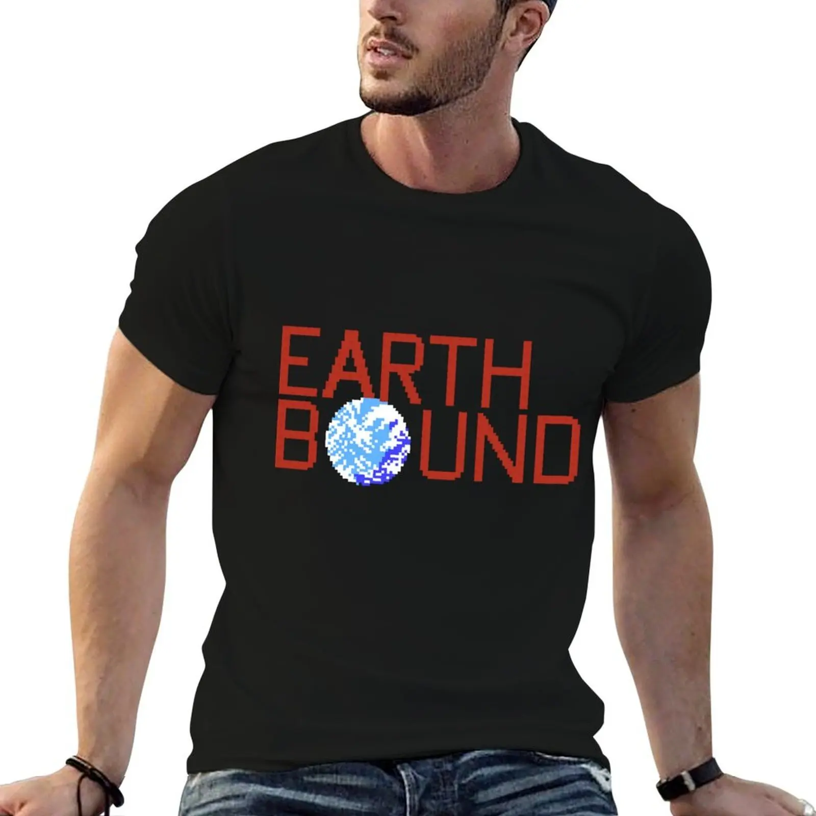 

EarthBound Beginnings - Title Screen T-Shirt cotton t shirt pack t shirts for man cotton t shirts for man graphic funny T-Shirt