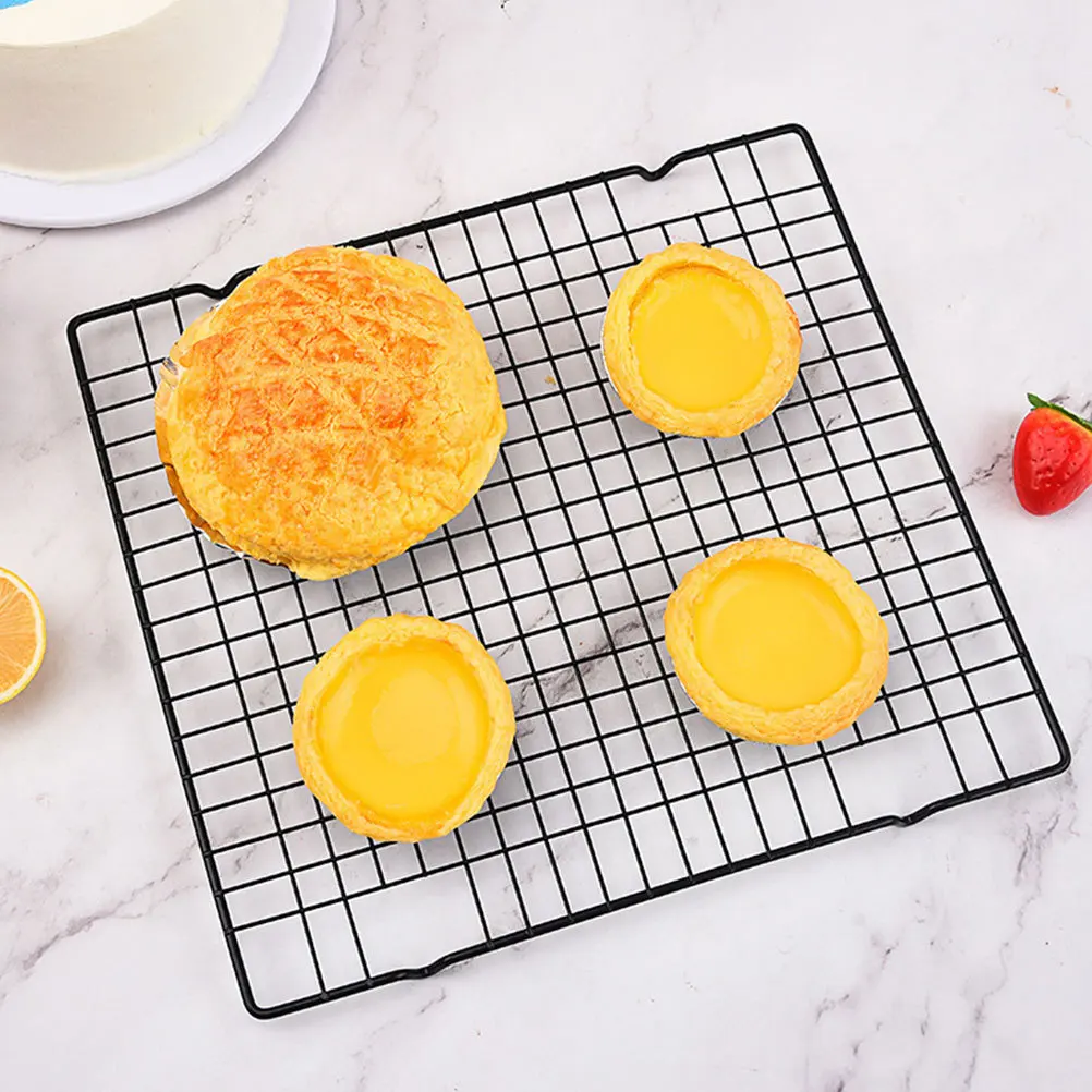 Estante de enfriamiento de pasteles de hierro, estante rectangular antiadherente para hornear pan, herramienta de cocina multiusos para asar barbacoa, herramienta para hornear, 2 uds.