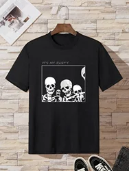 Men's Skull Graphic Loose Casual Short Sleeve T-shirt Couple T-shirt
