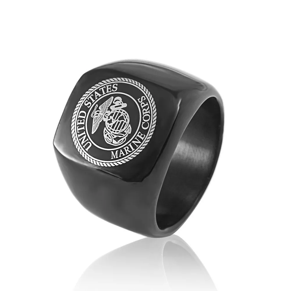 Custom United States Marine Corps US Navy Military Rings Stainless Steel USN USMC ARMY Airforce  Jewelry Rings for men