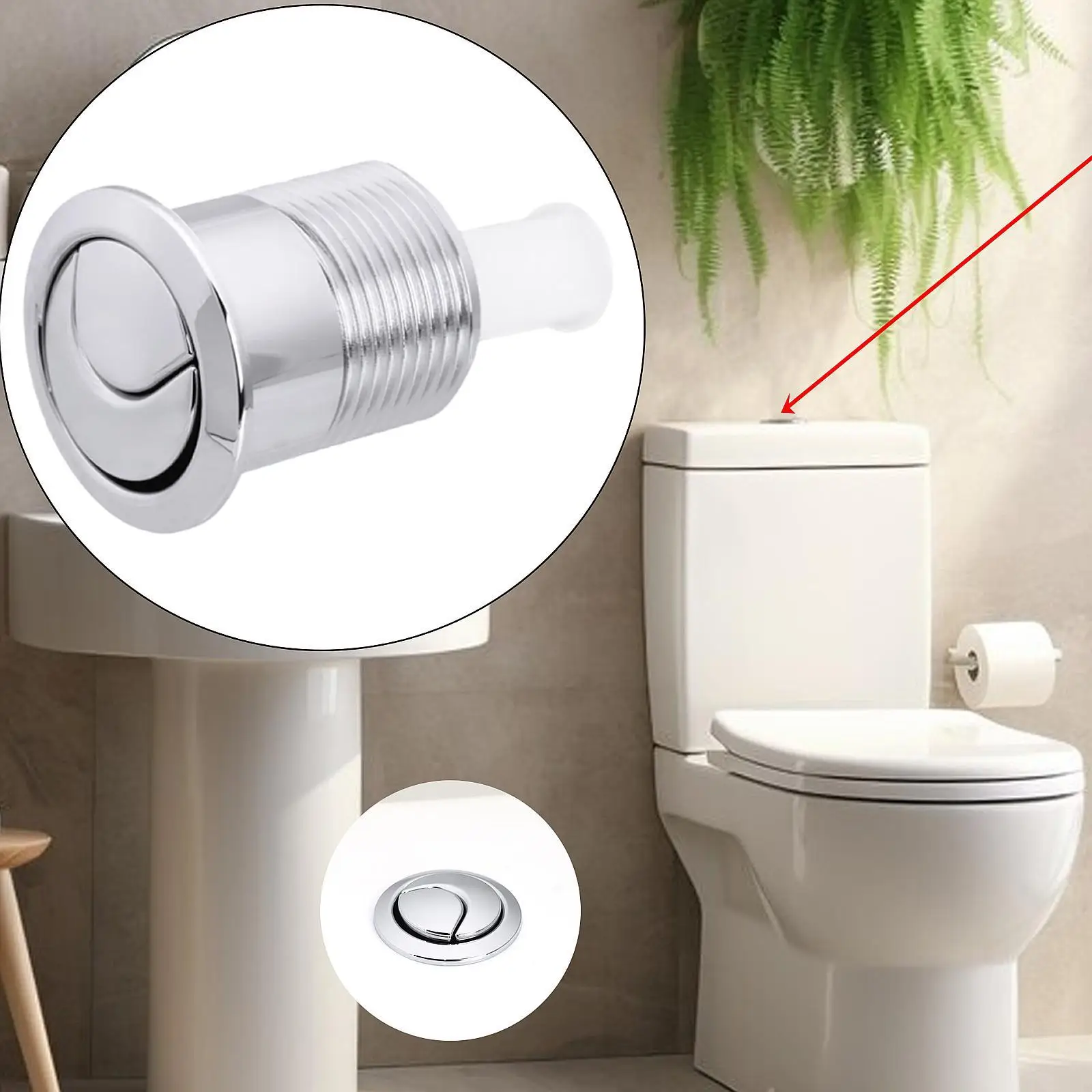 

Universal Toilet Tank Button Plastic Dual Flush Replacement Part Bathroom Fixture for Luxury Toilet Kit Accessories