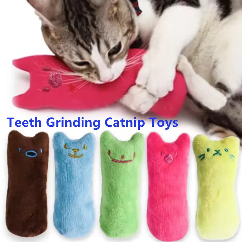 Nuevo juguete de peluche interactivo y divertido para gatos 2026 con hierba gatera para morder, juguete para gatos con forma de garra y menta para mascotas, juguete masticable para gatitos.