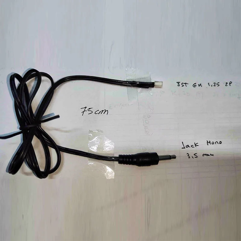 75cm 3.5MM JACK 3.5 MM JACK JST GH 1.25 2P GH1.25 wire loom Cable Assembly Wire Harness