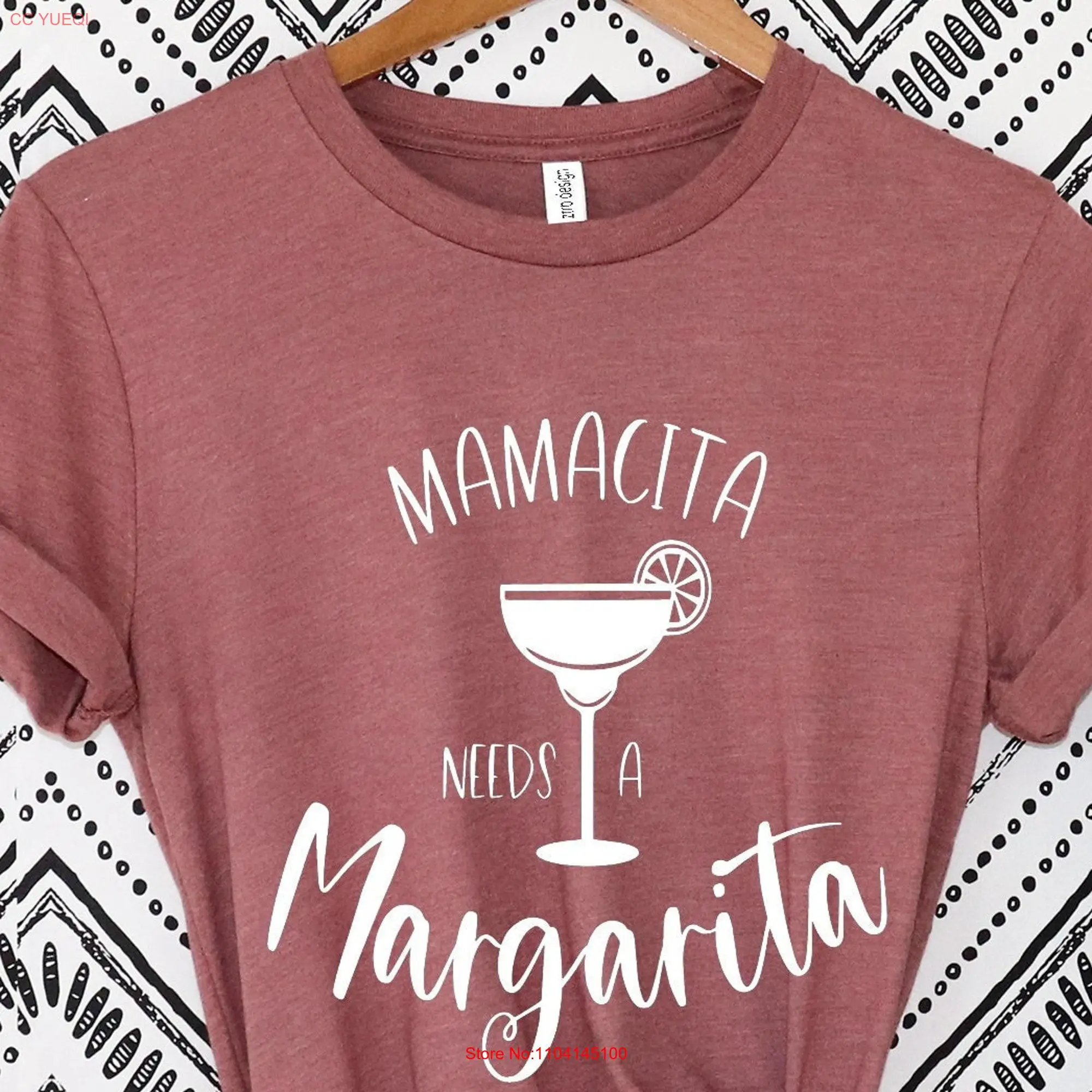 Mamacita Needs a Margarita T Shirt Funny Mom for Wife First Mother's Day Cinco De Mayo Fiesta long or short sleeves