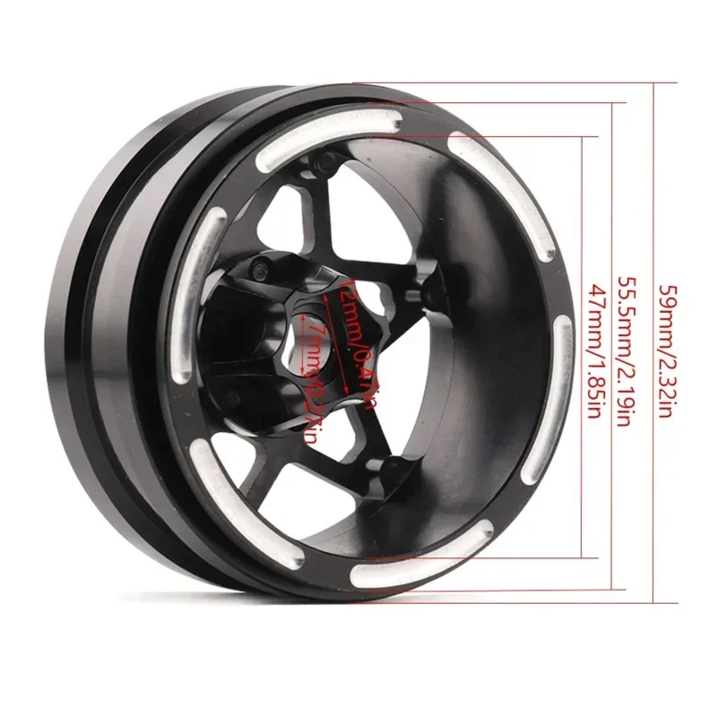 1.9 inch carbon fiber wheels rim 4PCs for 1/10 RC car crawler Capra scx10 rr10 TF2 element Enduro gmade R1 cheaper rigs 1.9s DIY