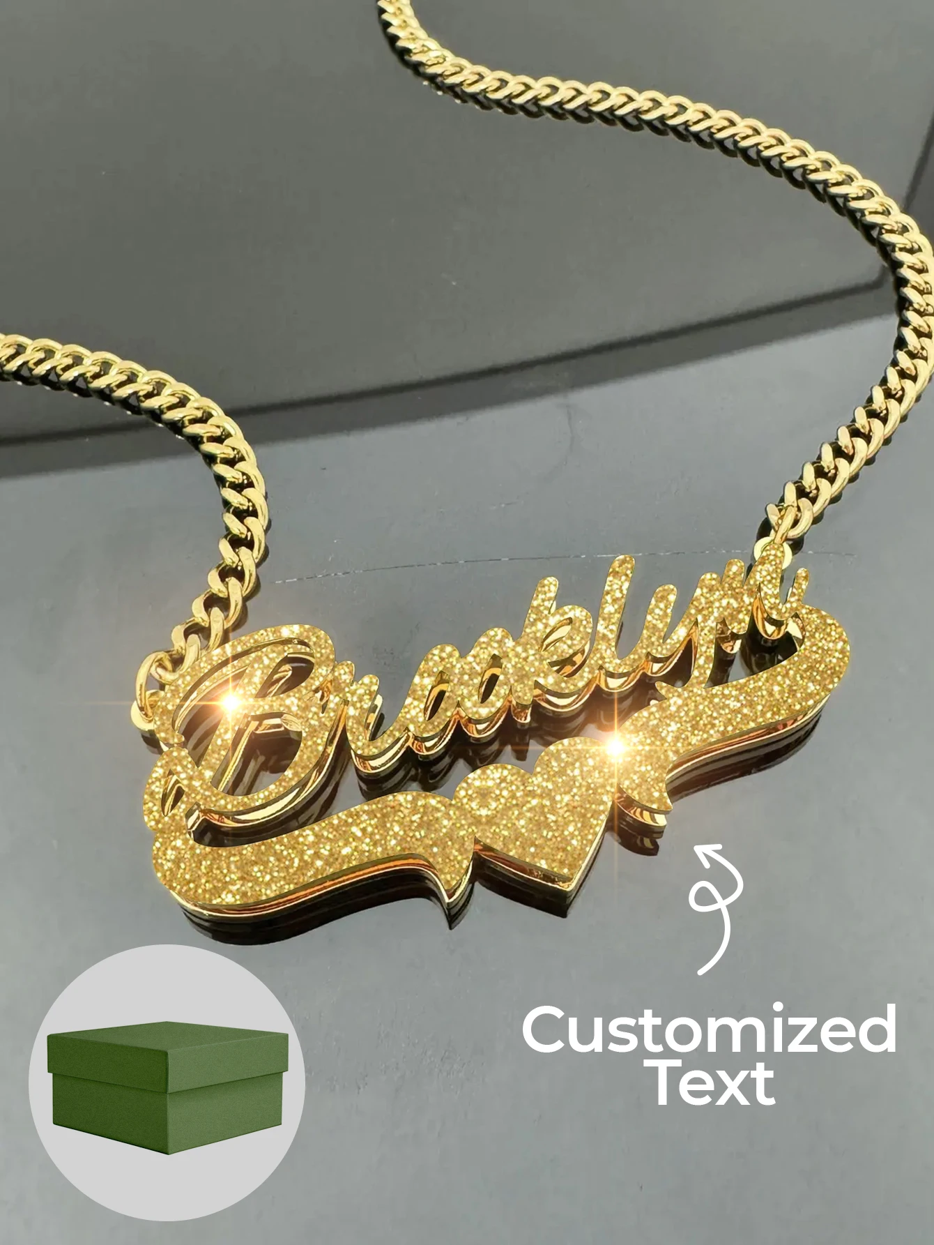 1PC Custom Gothic Name Necklaces For Women 18K Gold Color Stainless Steel Cuban Chain Name Necklace Wedding Jewelry Gift