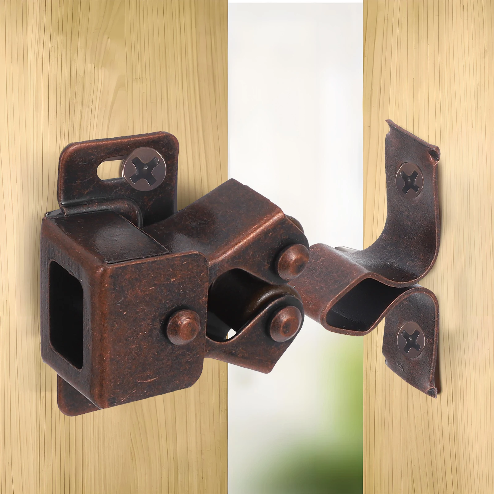 

10 Sets Double Roller Lock Cabinet Door Latch Latches Catch Hardware Closet Ball for Doors