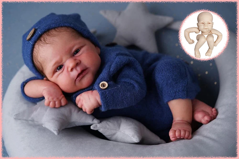 

Blank Reborn Baby Doll Kit 17inch Elijah Lifelike Unfinished Unpainted Fresh Color Blank DIY Doll Parts With Cloth Body and Eye