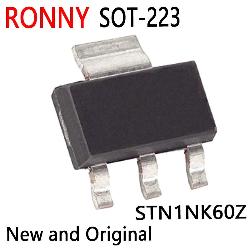 10PCS New and Original SOT-223 1NK60Z STN1NK60 SOT MOSFET N-CH 600V 300MA STN1NK60Z