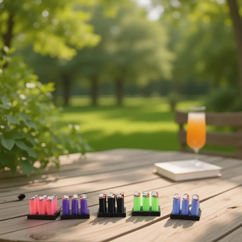 

Dollhouse Miniature Smoking Gadget with 1/12 Scale Mini Lighter and Base Model