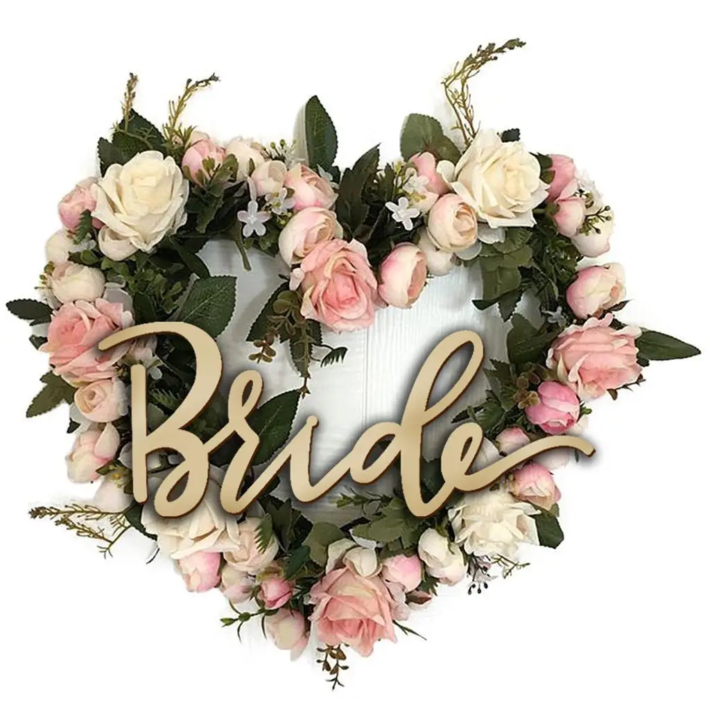 Rustic Bride Groom Wooden Sign Chair Back Banner Wedding Table Decorations Ornament for Ceremony Reception Photo Booth