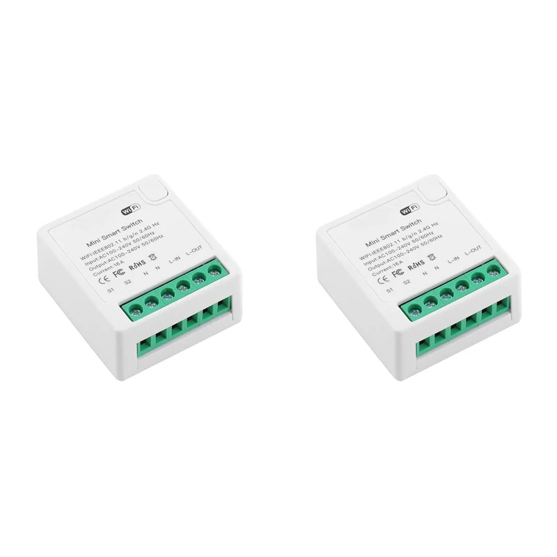 

2X TUYA Mini 16A умный переключатель несимметрированная версия умный Wi-Fi переключатель голосовое управление домашняя автоматизация световое реле модуль